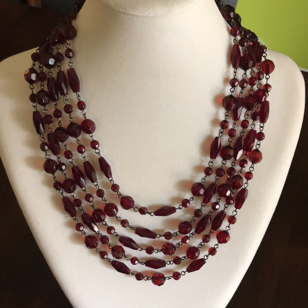Ann Taylor Glass Bead Necklace - Picture 2 of 5